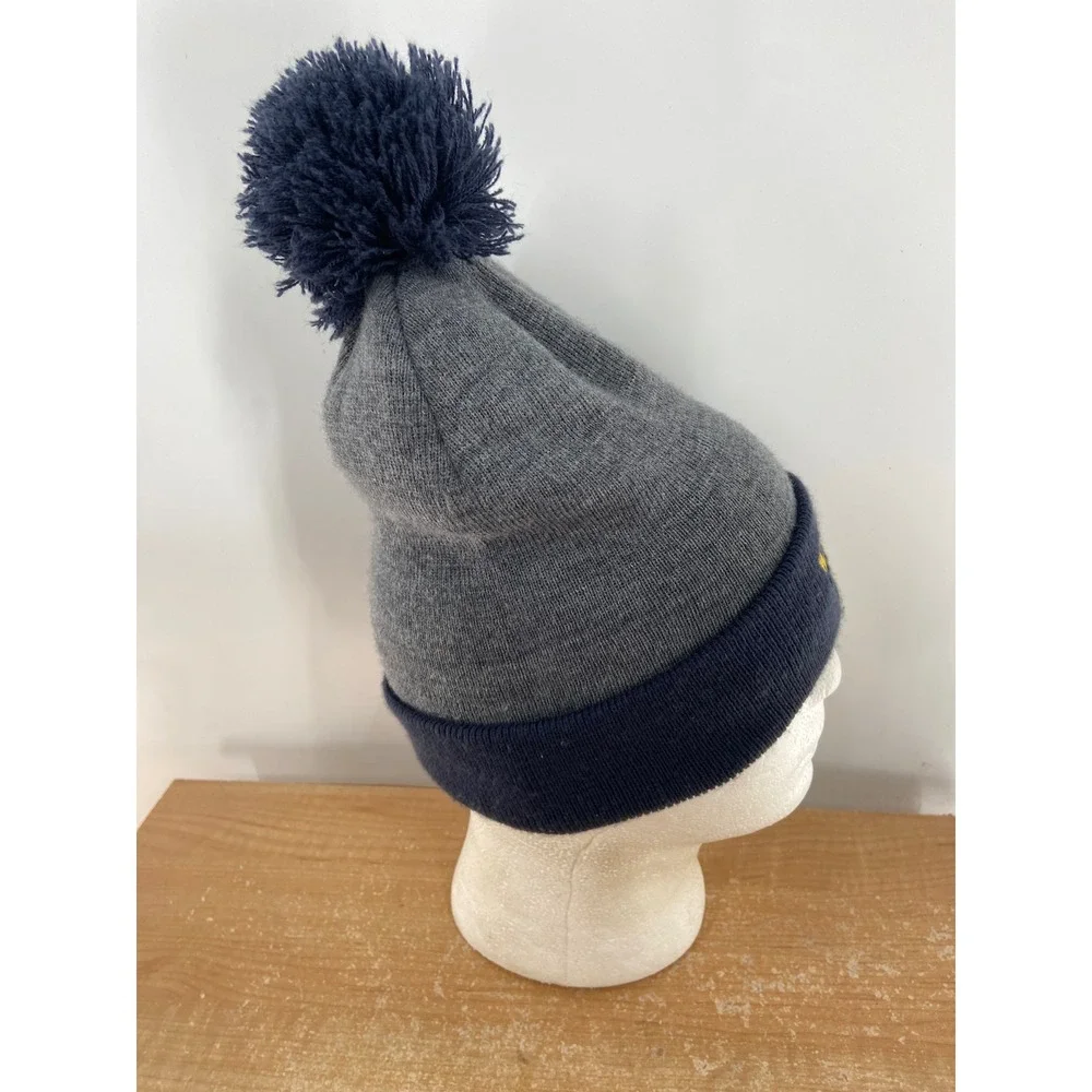 Nike Murray State Racers Men Gray Navy Blue Pom Cuffed Knit Beanie Hat OSFM